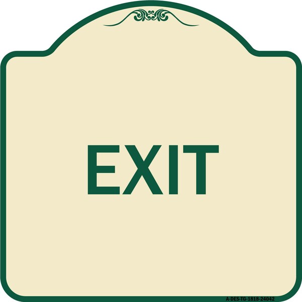 Signmission Designer Series Sign-Exit 1, Tan & Green Heavy-Gauge Aluminum Sign, 18" H, 18" L, TG-1818-24042 A-DES-TG-1818-24042 - main